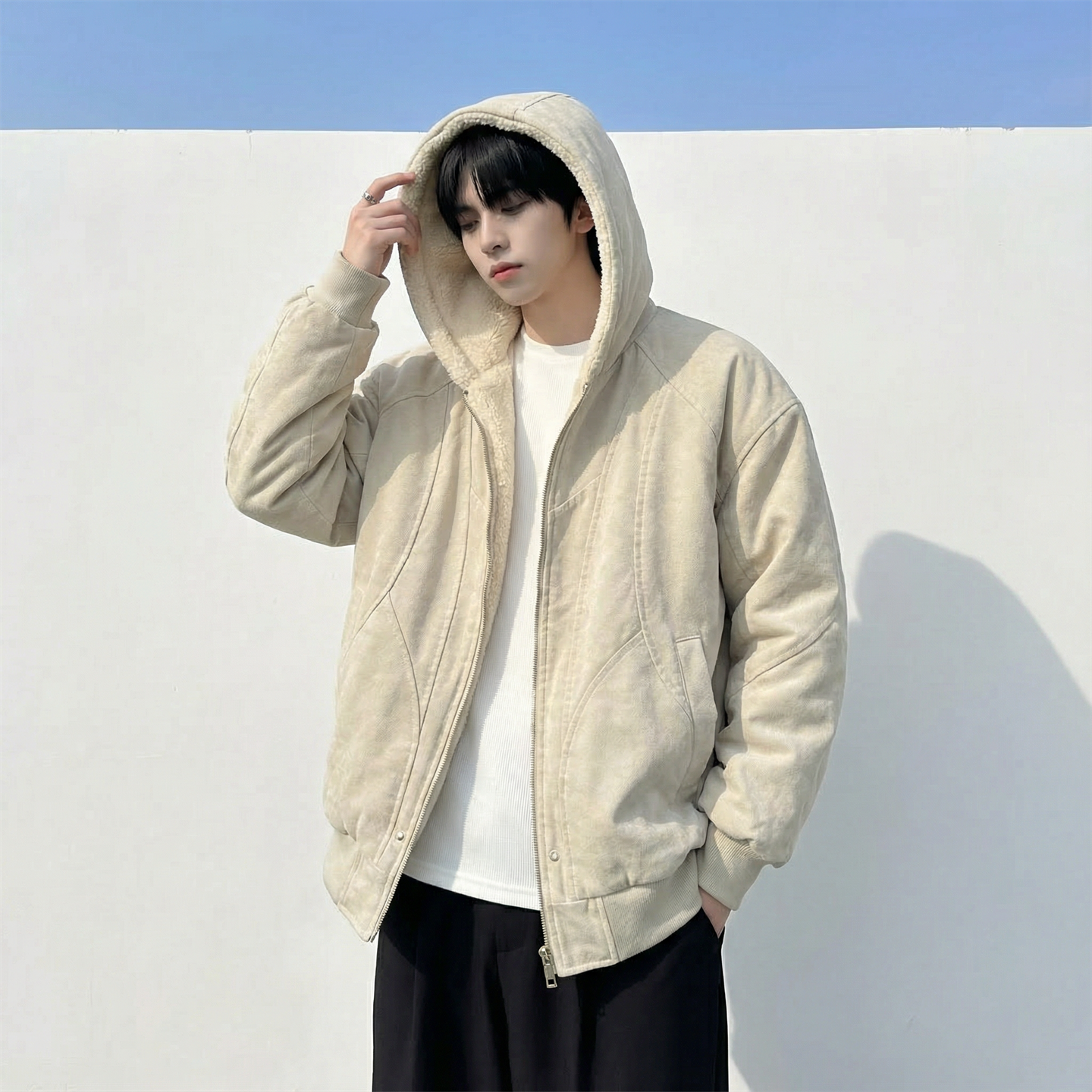 现货加绒加厚外套男潮重磅帆布水洗棉服夹克Y307-P138，男装夹克，星座1017