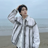 现货2026春季工装休闲夹克高级感牛仔外套JK11-P100，男装工装外套，星座1017