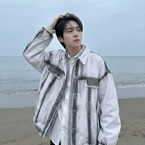 现货 2026春季工装休闲夹克高级感牛仔外套 JK11-P100，男装工装外套，星座1017