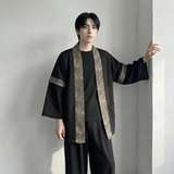 现货春秋风蟒纹印花拼接男士道袍汉服D3206-P78，男装民族服装，星座1017