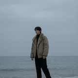 现货冬季大毛领加厚夹棉黑锻拼接棉服外套M1654-P168，男装棉衣，星座1017