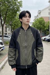 现货休闲百搭撞色拼接棒球服美式复古夹克 JK830-P80图片