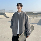 现货2026日系痞帅华夫格宽松休闲棒球立领夹克衫外套NK828-P89，男装夹克，星座1017