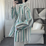 现货条纹棉麻衬衫长袖宽松休闲衬衣FC29-P55，男装衬衫，星座1017