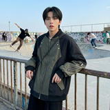 现货休闲百搭撞色拼接棒球服美式复古夹克JK830-P80，男装夹克，星座1017