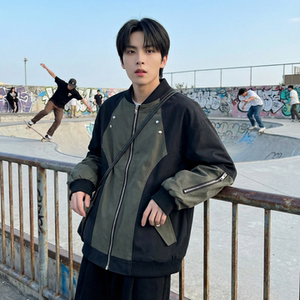 现货休闲百搭撞色拼接棒球服美式复古夹克 JK830-P80图片