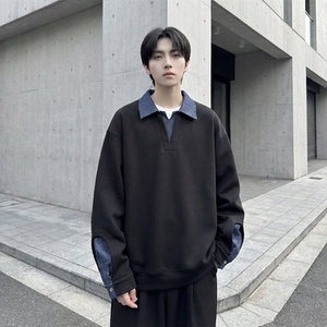 现货 春季新款翻领高级感衬衫领上衣长袖卫衣男装潮 WY212-P68图片