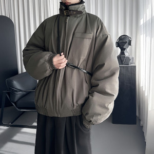 美式复古毛领棉服男冬季休闲加厚保暖派克服外套 M8718-P138图片