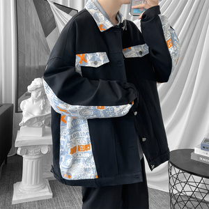 现货 2026春季痞帅拼接设计感翻领夹克高级感潮流外套 J24-P75，男装夹克，星座1017