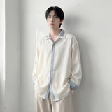 现货潮衬衫小众刺绣长袖衬衣新中式情侣外套DY877-P68，男装衬衫，星座1017