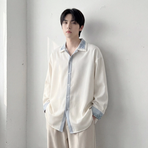 现货潮衬衫小众刺绣长袖衬衣新中式情侣外套 DY877-P68，男装衬衫，星座1017