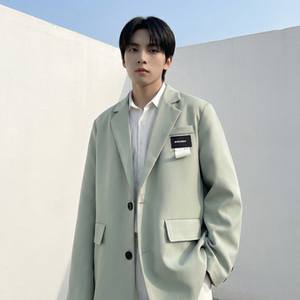 现货休闲西服男春秋宽松大码潮高级感痞帅外套西装 JK342-P98图片
