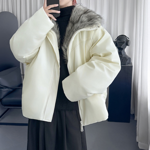 座山雕外套棉服男女款秋冬季夹克痞帅设计感毛领棉衣 M9291-P158，男装夹克，星座1017