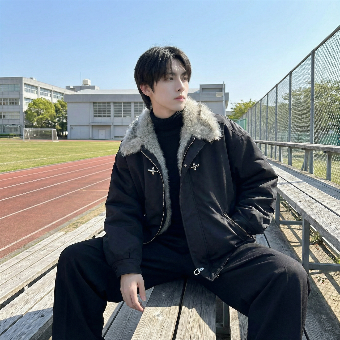 现货毛领复古（仿貂毛领）秋冬季座山雕夹克棉服外套男Q664-P148，男装夹克，星座1017