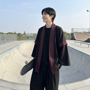 现货 春秋风蟒纹印花拼接男士道袍汉服 D3206-P78，男装民族服装，星座1017