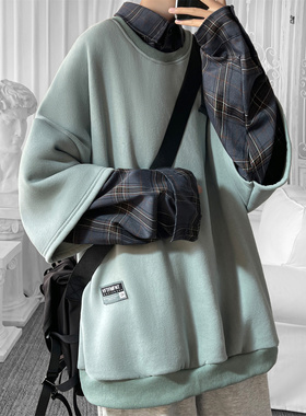 现货 2026春款假两件卫衣衬衫领复古vibe格子美式外套  A5613-P65