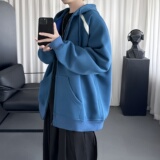 撞色开衫连帽卫衣美式重磅外套青少年感休闲运动上衣DR219-P68，女装短外套，星座1017