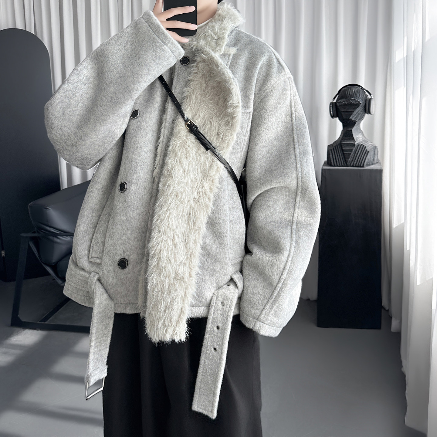棉服男座山雕棉衣男装潮流宽松保暖夹棉外套M3076-P148,男装棉衣,星座1017