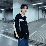现货2026春季痞帅拼接设计感翻领夹克高级感潮流外套J24-P75，男装夹克，星座1017