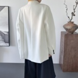 一粒扣西装外套英伦雅痞男装白色垫肩西服F7965-P108，男装西服，星座1017