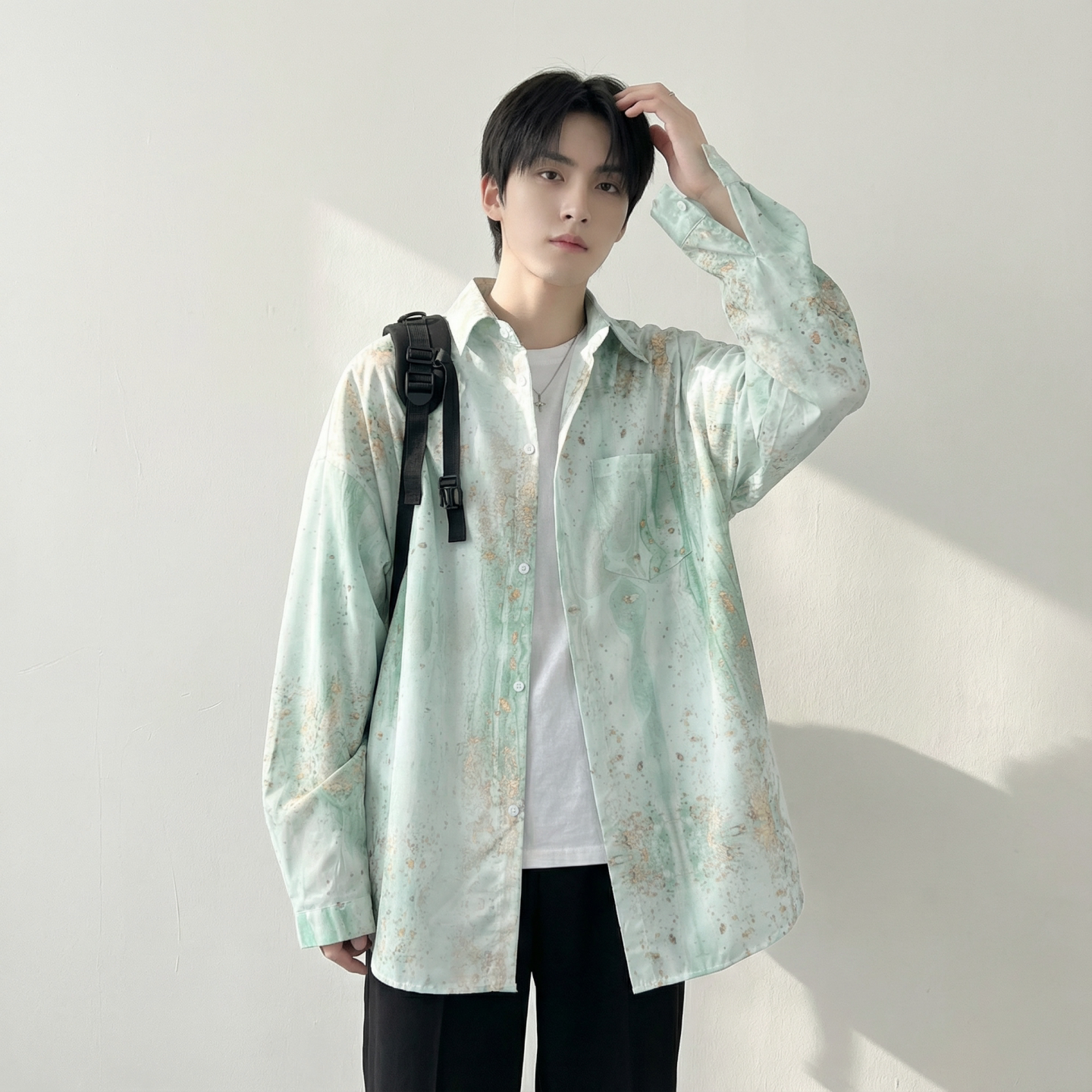 现货男潮ins小众设计感的情侣装衬衣FC12-P48,男装衬衫,星座1017