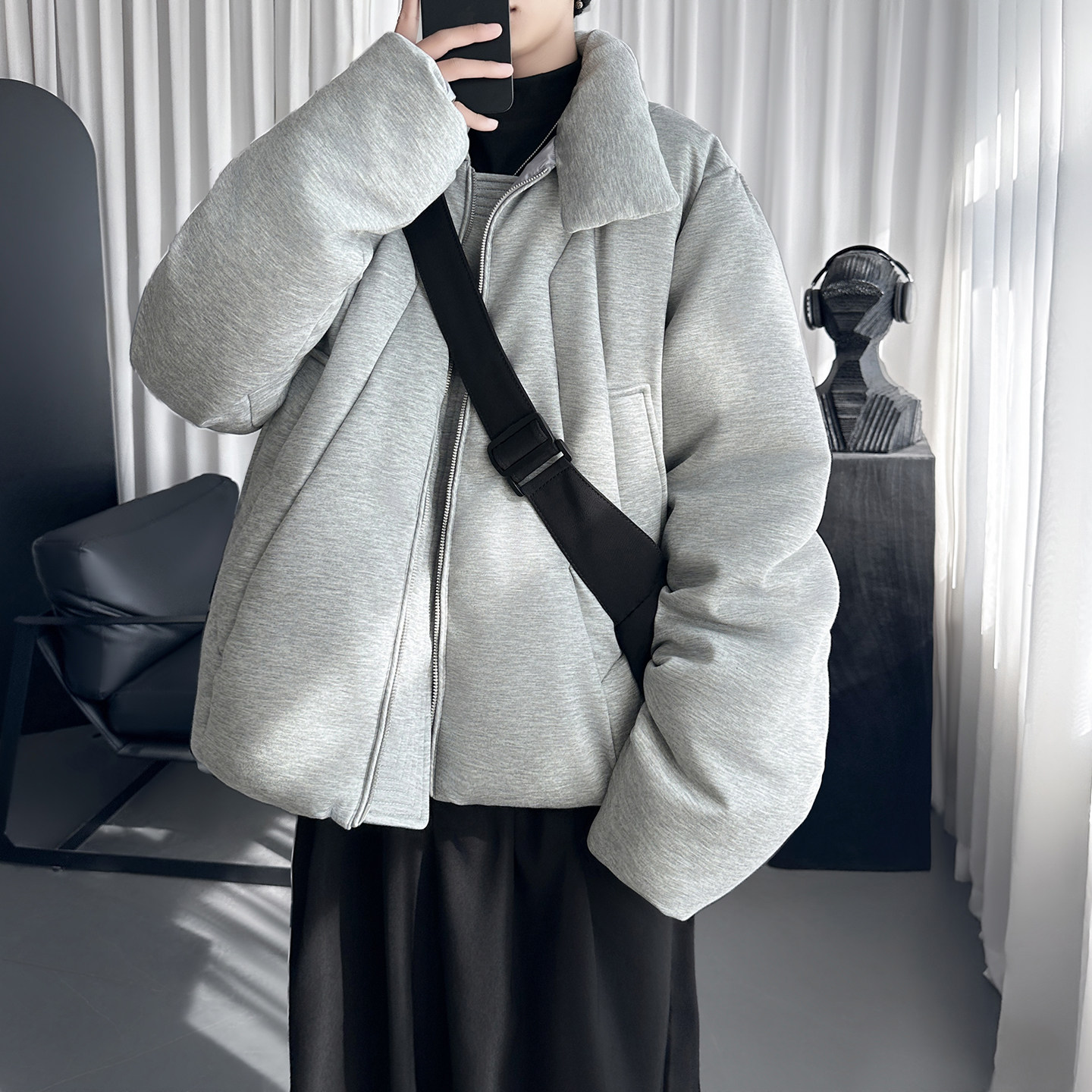 复古软糯空气感哈灵顿立棉服短款外套 M1022-P138图片