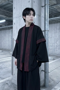 现货 春秋风蟒纹印花拼接男士道袍汉服 D3206-P78图片