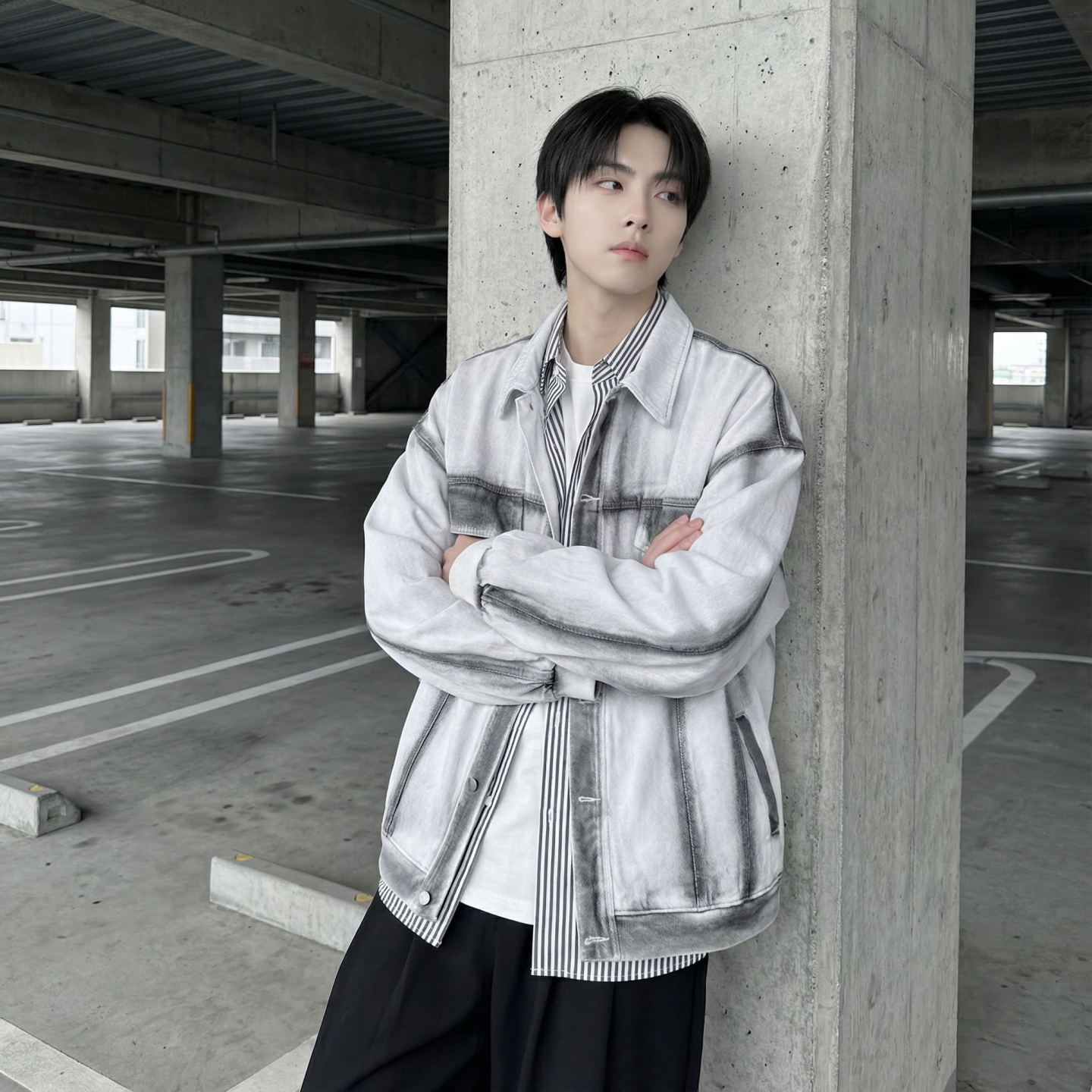 现货2026春季工装休闲夹克高级感牛仔外套JK11-P100，男装工装外套，星座1017