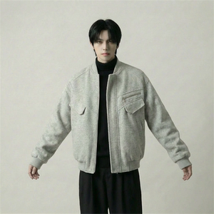 现货美式毛呢夹克棉服加厚高级痞帅夹棉棒球服短款外套 Q955-P138,男装夹克,星座1017