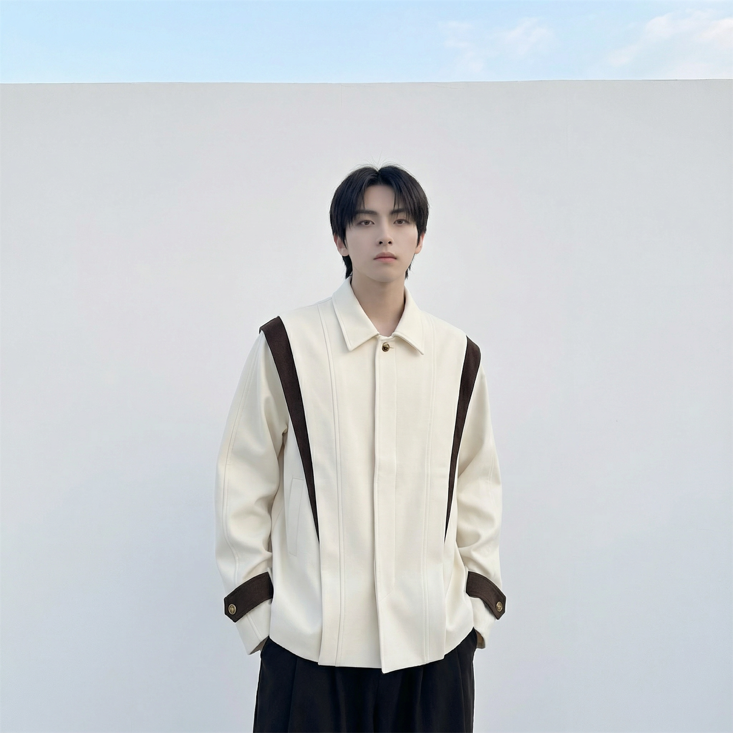 现货新款春季飞肩撞色夹克外套男设计感痞帅上衣JK905-P108，男装夹克，星座1017