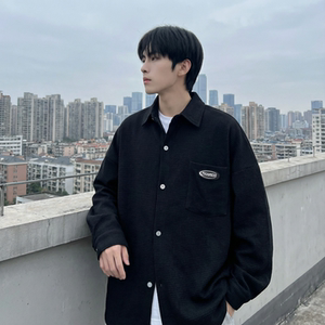 现货华夫格衬衫长袖潮流港风痞帅休闲衬衣 CS39-P58，男装衬衫，星座1017