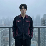 现货2026春季痞帅拼接设计感翻领夹克高级感潮流外套J46-P75，男装夹克，星座1017