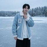 现货皮毛一体外套冬季校园宽松棉服潮男大码棉衣4725-P115，男装棉衣，星座1017