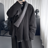 风秋冬加绒加厚交领汉服外套古风道袍棉衣Y8117-P128，男装棉衣，星座1017