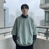 现货2026春款假两件卫衣衬衫领复古vibe格子美式外套A5613-P65，男装衬衫，星座1017