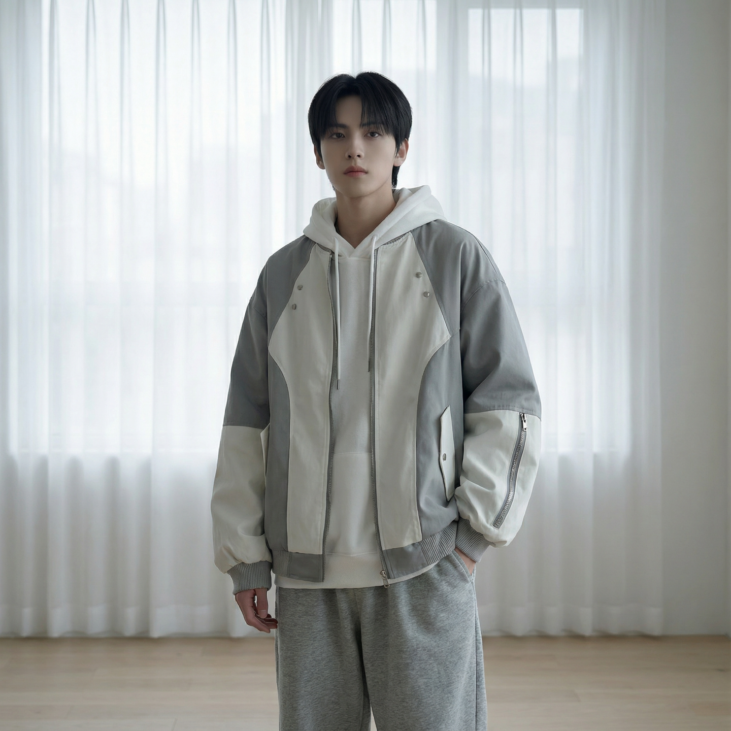 现货休闲百搭撞色拼接棒球服美式复古夹克JK830-P80,男装夹克,星座1017