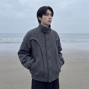 现货 美式复古加厚休闲外套韩版宽松立领短款外套 GK801-P118图片