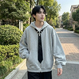 现货烫钻可拆卸领带设计连帽卫衣重磅细闪宽松慵懒外套W2056-P89，女装短外套，星座1017