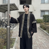 现货春秋风蟒纹印花拼接男士道袍汉服D3206-P78，男装民族服装，星座1017