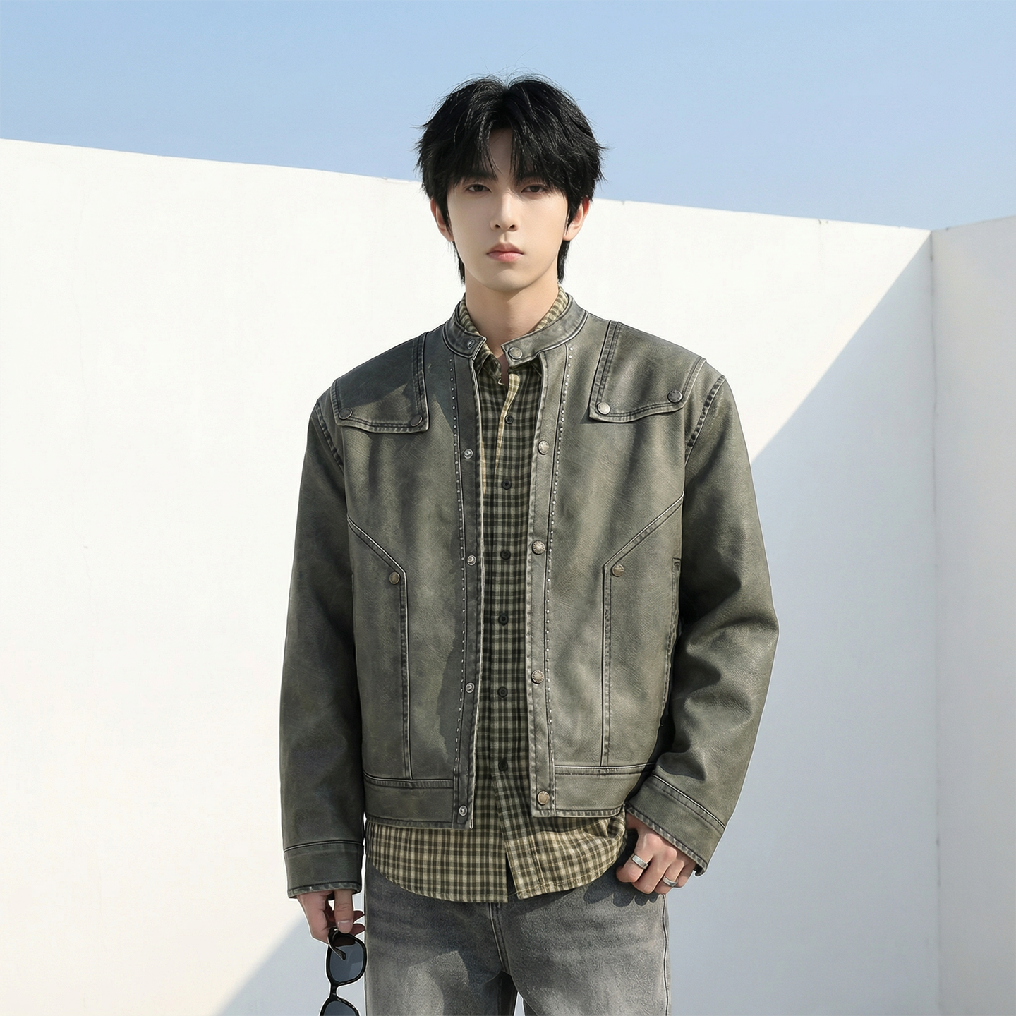 现货2026飞行夹克外套春秋薄款痞帅街头潮牌立领上衣DK568-P118，男装夹克，星座1017