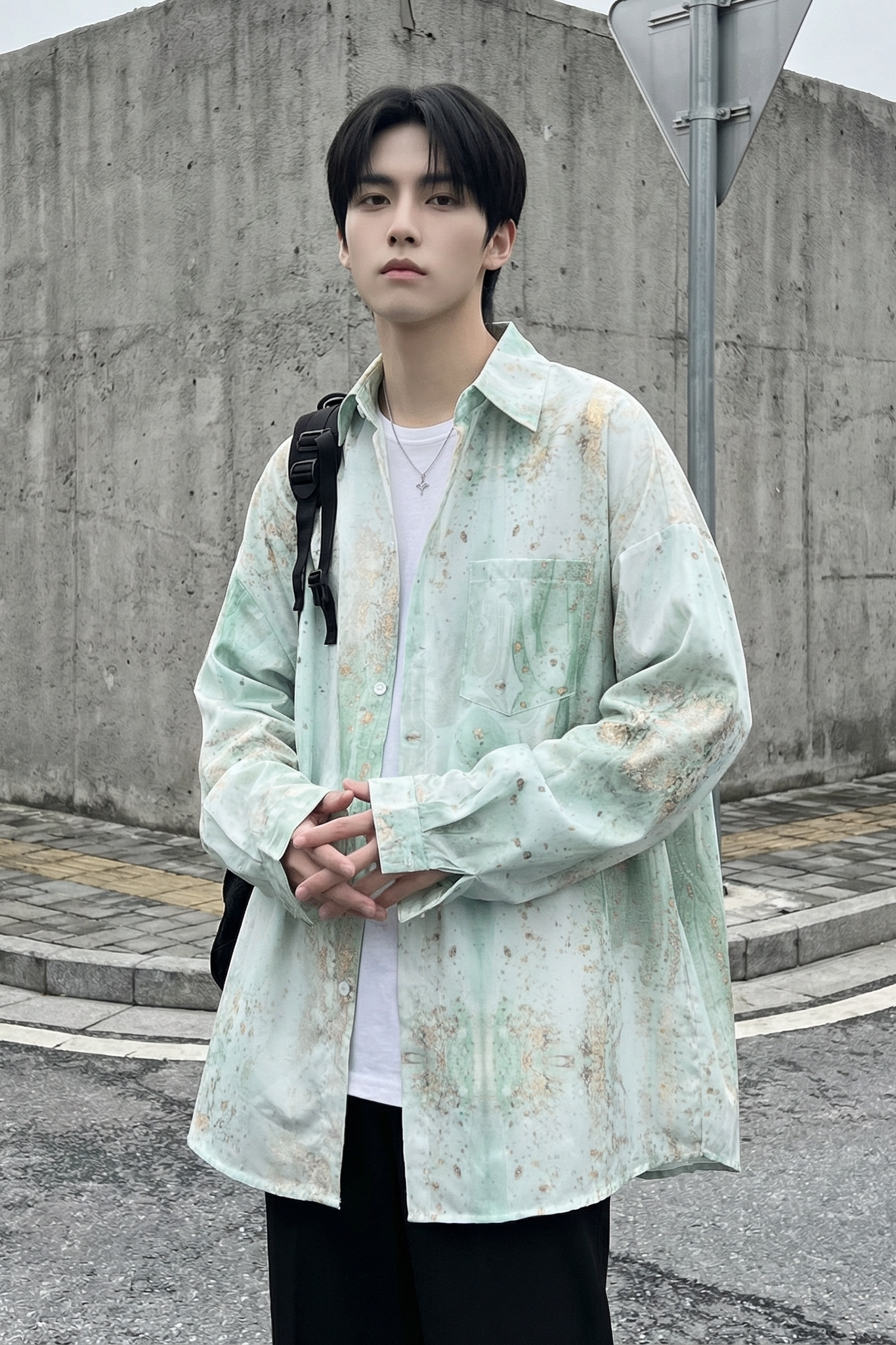 现货男潮ins小众设计感的情侣装衬衣FC12-P48,男装衬衫,星座1017