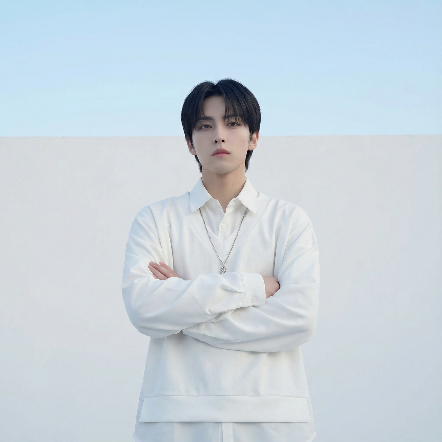 现货假两件长袖衬衫宽松衬衣港风休闲百搭上衣GK25-P58，男装衬衫，星座1017