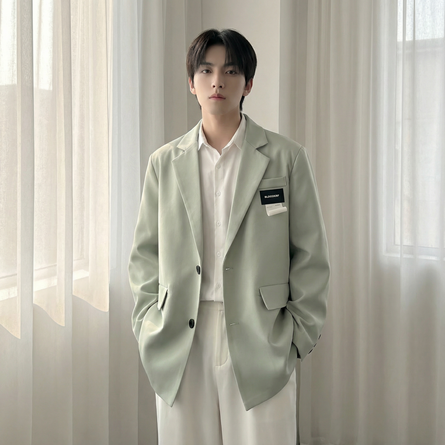 现货休闲西服男春秋宽松大码潮高级感痞帅外套西装JK342-P98，男装西服套装，星座1017