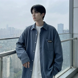 现货华夫格衬衫长袖潮流港风痞帅休闲衬衣CS39-P58，男装衬衫，星座1017