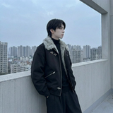 现货毛领复古（仿貂毛领）秋冬季座山雕夹克棉服外套男Q664-P148，男装夹克，星座1017