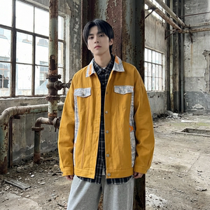 现货 2026春季痞帅拼接设计感翻领夹克高级感潮流外套 J24-P75，男装夹克，星座1017