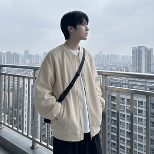 现货 2026日系痞帅华夫格宽松休闲棒球立领夹克衫外套 NK828-P89，男装夹克，星座1017