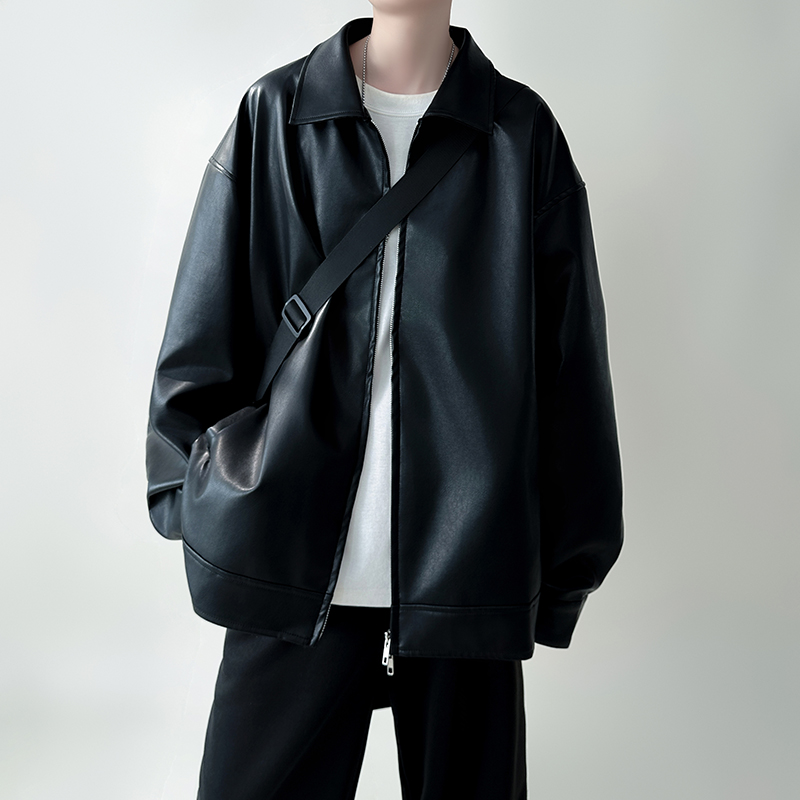 2025皮衣外套潮流韩版PU皮休闲棒球服机车夹克AK208-P88，男装皮衣，星座1017