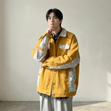 现货2026春季痞帅拼接设计感翻领夹克高级感潮流外套J24-P75，男装夹克，星座1017