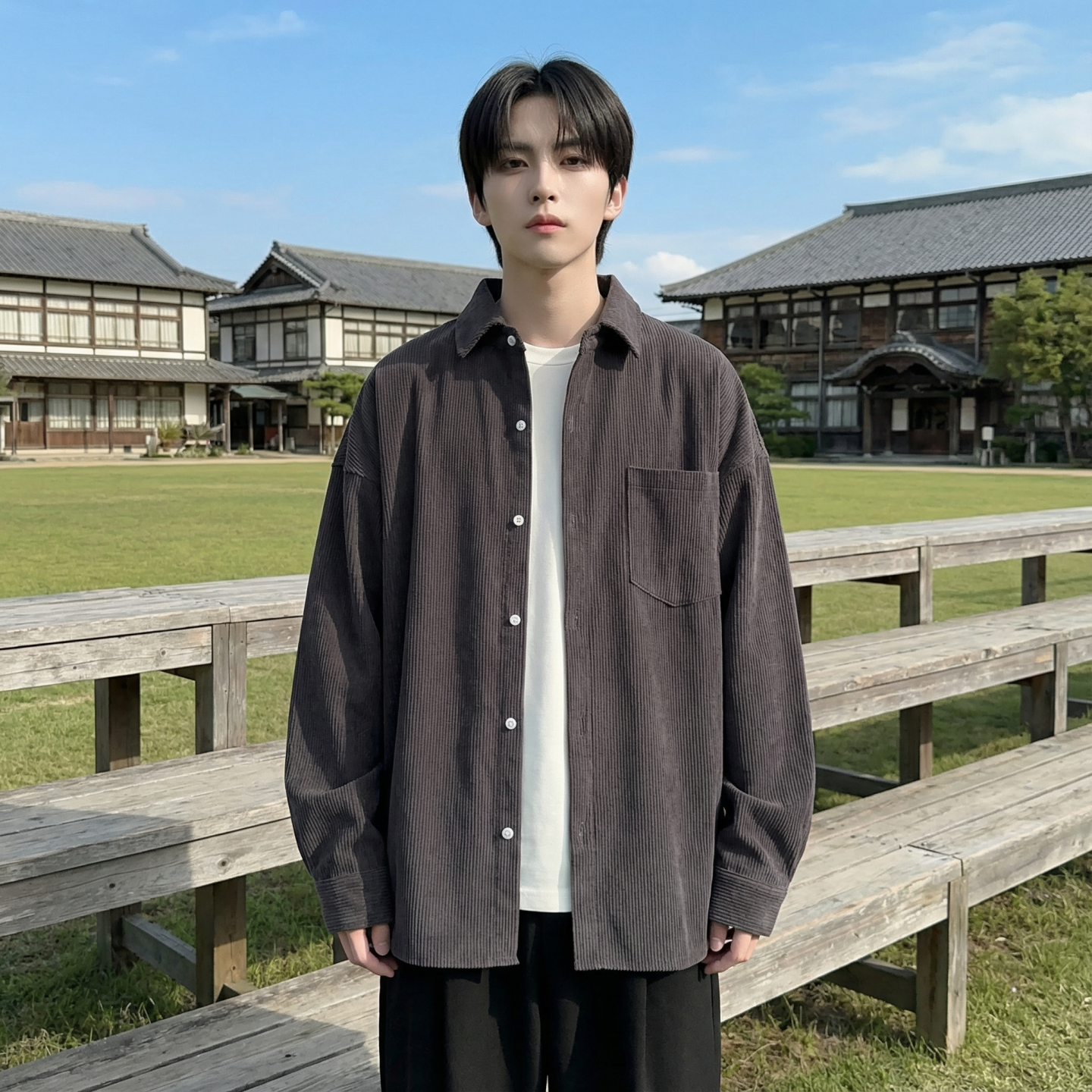 现货灯芯绒高级感长袖衬衫男休闲衬衣外套C963-P48,男装衬衫,星座1017